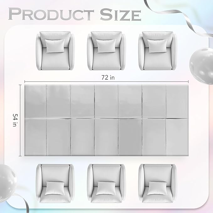 2Pcs SilverFoil Metallic Tablecloth Shiny Party Table Cloth 54" X 108" Disposable Rectangle Decoration for Thanksgiving Christmas Graduation Birthday Pary