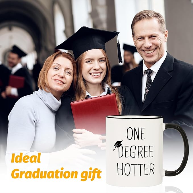Graduation Gifts for Her, Him - 11oz Ceramic One Degree Hotter Mug - 2026 Funny College, Masters Degree, Phd, Nursing & Nurse, High School Grad Gifts for Women Men, Graduation Party Decorations