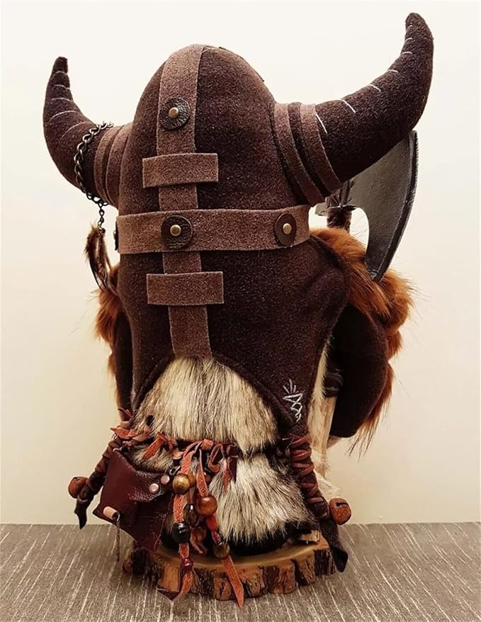 Halloween Special - Viking Warrior Gnome Doll, Fall Farmhouse Gnome Plush Decor Indoor, Nordic Gnomes Decorations for Home, Handcrafed Cute Scandinavian Style Gnomes for Kitchen Table Ornaments (A)…