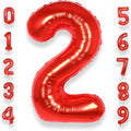 AULE 40 Inch Big Red 2 Balloon Number Large Foil Helium Number Balloons 0-9 Jumbo Giant Happy 2nd Birthday Party Decorations for Boy or Girl Huge Mylar Anniversary Party Supplies