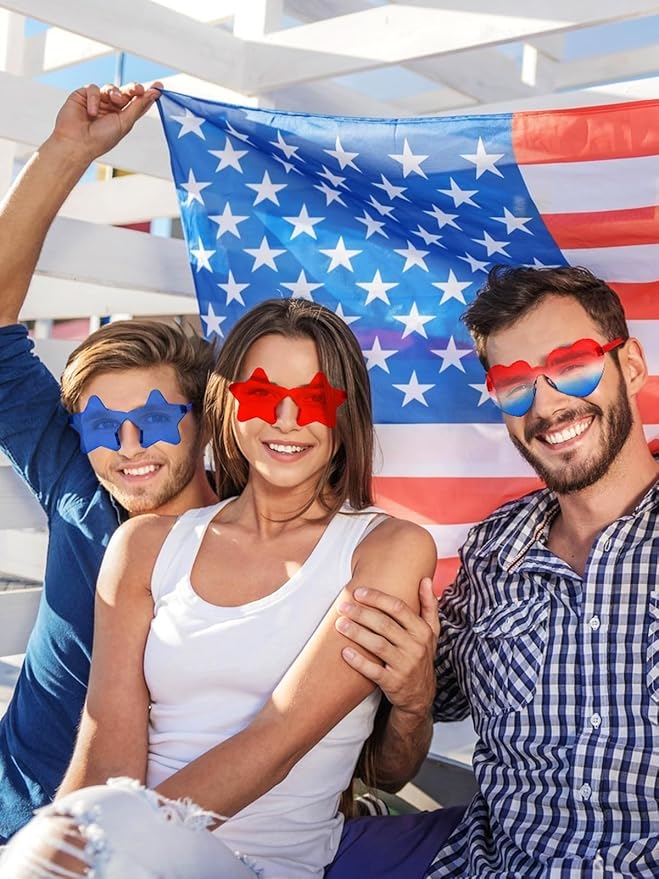 12 Pairs Heart Shaped Sunglasses Rimless Star Glasses for Men Women Party Favors Fun Colorful Glasses Accessories