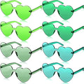 Frienda 8 Pairs Heart Shaped Sunglasses for Women Rimless Heart Glasses Candy Color Sunglasses for Party Favor