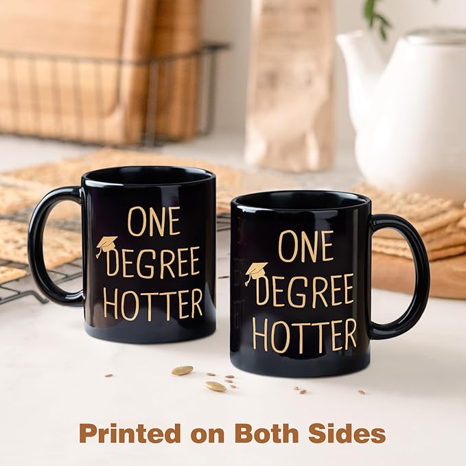 Graduation Gifts for Her, Him - 11oz Ceramic One Degree Hotter Mug - 2026 Funny College, Masters Degree, Phd, Nursing & Nurse, High School Grad Gifts for Women Men, Graduation Party Decorations