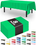 Pureegg Plastic Table Cloth Disposable 8 Pack, 54 x 108 Inch Table Cloths, St Patricks Day, Christmas Decorations, Tablecloths, Rectangle, Forest, Emerald, Plastic Cover, Leakproof & Sturdy, Green