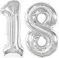 40 Inch Silver Number 18 Digital Balloon,Jumbo Mylar Foil Helium Balloon for 18 Balloons for Birthday Party,Wedding Anniversary Party Decorations