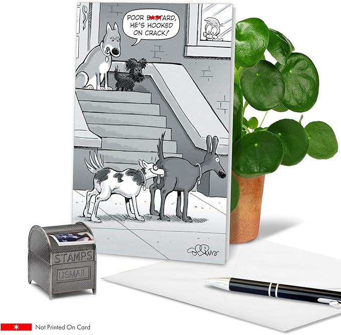 NobleWorks - Funny Birthday Paper Card with 5 x 7 Inch Envelope (1 Card) Bday Hooked on Crack 7902Z