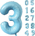 40 Inch Matte Blue 3 Number Balloons Light Blue Number 3 Foil Balloon Mylar Helium Balloon for Birthday Party Decoration Wedding Anniversary Supplies (Number 3)