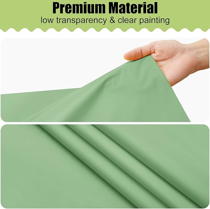 Smiry Disposable Table Cloth - 12 Pack, 54 x 108 Inch Waterproof Rectangle Tablecloths for Parties, Decorative Plastic Table Cover, Leakproof & Sturdy, Sage Green