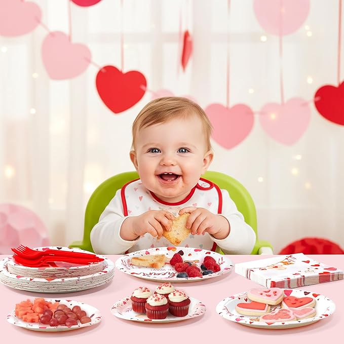 A Little Sweetheart Is On The Way Baby Shower Party Plates Supplies - Serves 24-96Pcs Bear Party Tableware Decoration Disposable Paper Plates Napkins Forks for Birthday