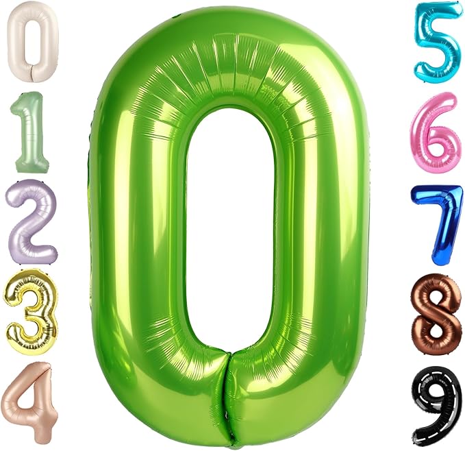 Number 0 Balloons 40 Inch Light Green Number Balloons for 10 20 30 40 50 60 70 80 90 100 Numbers Balloon Birthday Decorations Wedding Event Baby Shower