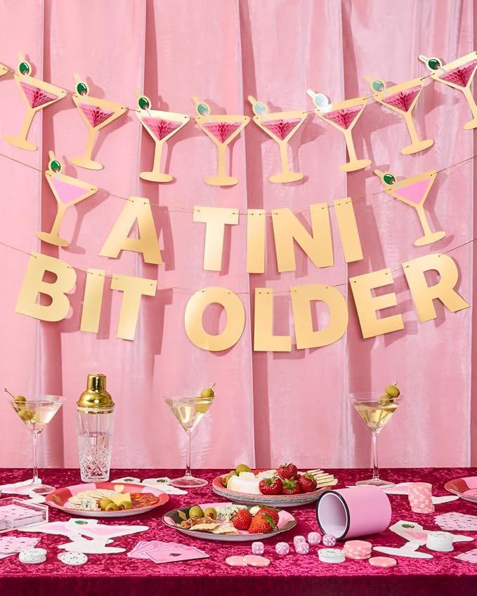 xo, Fetti Martini 3D Pop Up Gold Foil Banner - 5 Ft. | Bachelorette Decoration, Birthday Party Sign, Casino Decor, Girl Cocktail Backdrop, Vegas Photo Booth Background
