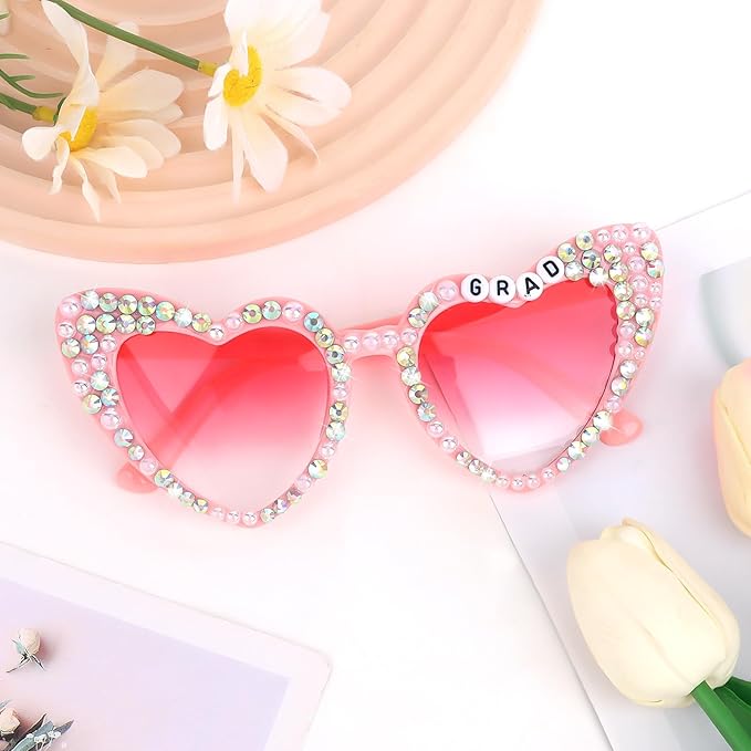 Jaciya Graduation Glasses for Women 2026 - Sparkly GRAD Sunglasses for Photo Booths, Party Favors, Grad Decorations