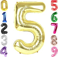 40 Inch Champagne Gold Number 5 Balloon, Giant 5 Number Balloons for 5th Birthday Decorations, Party Supplies for Baby Boy Girl, Champagne Gold Party Decor