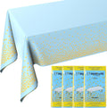 Blue and Gold Tablecloths for Party 4 Pack - 54 X 108 inch, Gold Dot Confetti Disposable Rectangular Plastic Table Cover for Baby Shower Boy Birthday Engagement Wedding Christmas BBQ Party