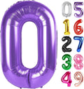 Purple Number 0 Balloon 40 Inch, 0 Balloon Number for 10th 20th 30th 40th 50th 60th Birthday Decorations, Purple Party Supplies
