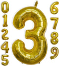 40 Inch Large Gold Number Celebration and Decoration Balloon for Birthday Parties, Graduations, Anniversaries, Weddings, Photo Shoots, Special Events - Helium Foil Mylar (Gold Number 3)