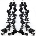 Halloween Garland Decor Indoor Table Decorations Fall Wall Hanging Artificial Black Maple Leaf Vine Decorations for Home (4 Pcs Black Maple Leaf, Set)