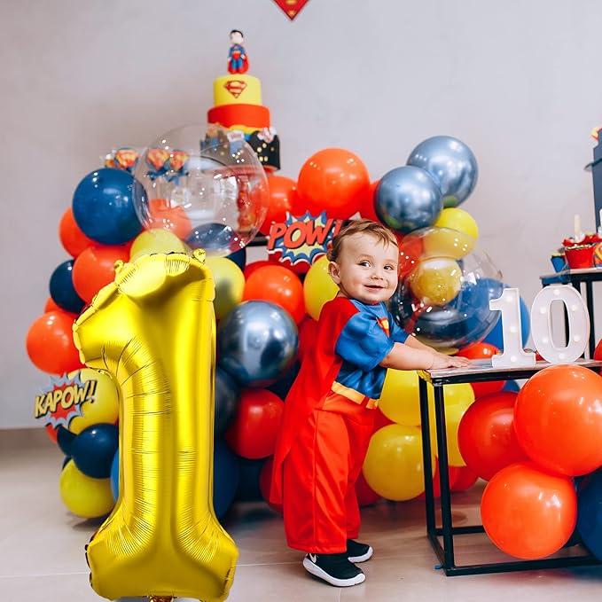 AIEX Gold Number Balloons 28 Inch, Inflatable Large Foil Balloon Number Balloons for Birthday Party Graduation Decorations (1)