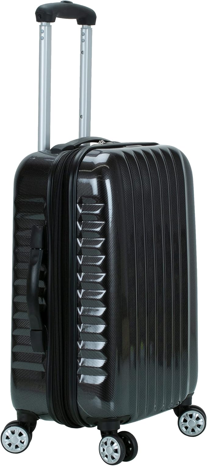 Rockland Melbourne Hardside Expandable Spinner Wheel Luggage, Carry-On 20", Carbon