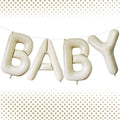 40 Inch Beige BABY Balloons, Large Cream White Letters BABY Balloons Foil Mylar Helium White Letters Balloons for Baby Shower Party Supplies Celebration Decorations Alphabet White BABY