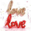 Large Love Foil Balloon 42 Inch Red Gold Love Letters Balloons Banner Giant Valentines Day Balloons Decorations for Valentine Day Romantic Bridal Shower Wedding Anniversary Engagement Party Decoration