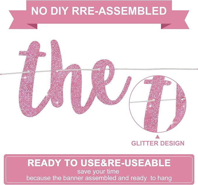 BEISHIDA The Beginning of A New Chapter Banner, Farewell party Decoration,Graduation Sign 2026 Banner,Happy retirement Supplies,Going away party Sign Garland,Graduation banner Glitter Pink