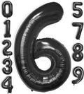 40 Inch Large Black Number Celebration and Decoration Balloon for Birthday Parties, Graduations, Anniversaries, Weddings, Photo Shoots, Special Events - Helium Foil Mylar (Black Number 6)