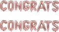 2 Set 16Pcs Rose Gold Congrats Letter Balloons 16in Balloon Foil Letter Decorations Party Decor Rose Gold Letter Balloons Congrats Party Supplies