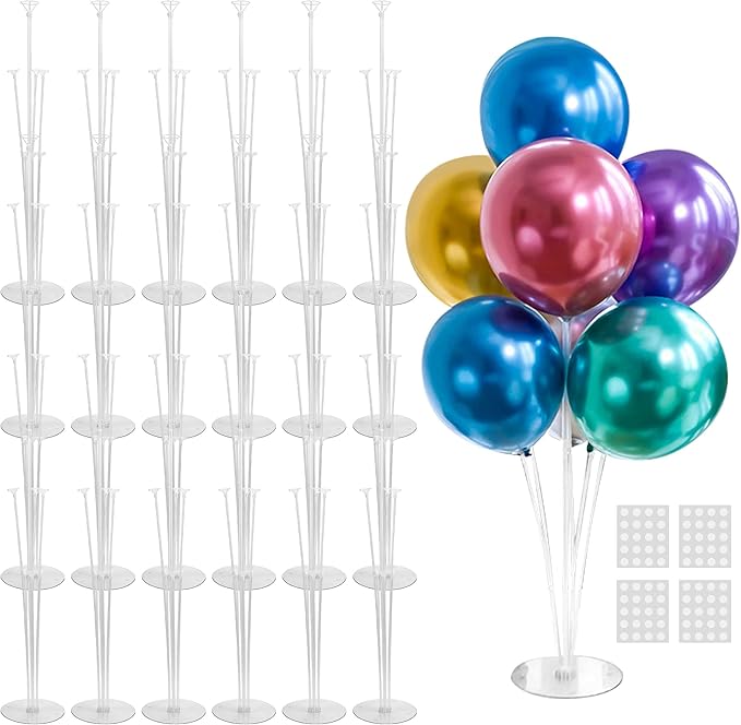 JOYYPOP 24 Sets Balloon Stand Kit, Balloon Sticks with Base Birthday Graduation Party Decorations Wedding