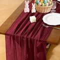 Socomi Burgundy Gauze Cheesecloth Table Runner 120 Inch Rustic Boho Cheese Cloth Runner for Wedding Party Baby Bridal Shower Centerpiece Decoration Holiday Home Decorations