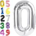 40 Inch Numbers Balloon, Silver Balloons for Birthday Party Decoration, Foil Number 0 Ballon for 10, 20, 30, 100, 2026 Celebration, Birthday, Baby Shower, Anniversary Decor
