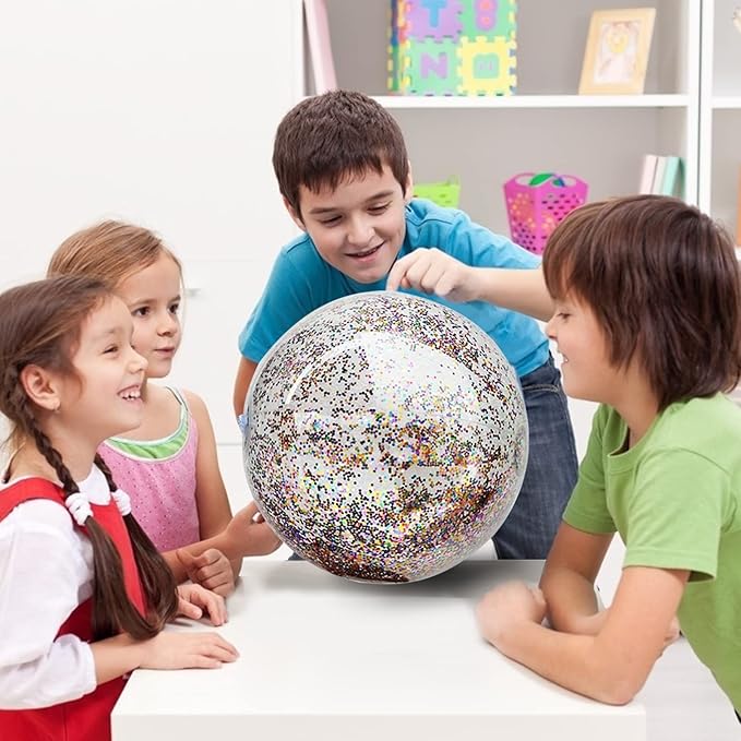 12 Pack Inflatable Glitter Beach Balls Bulk-16" Beach Ball Swimming Pool Toys for Games Adults Kids, Summer Pool Beach Party Decoration,Luau Decorations Essential Blow Up Beach Ball (Colorful,Glitter)