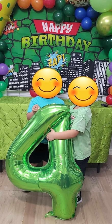 40 Inch Large Numbers Balloon, 4 Light Green Ballon for 4th 14 40 44 Birthday Party, Balloon 4 Number for Graduations Wedding Supplies