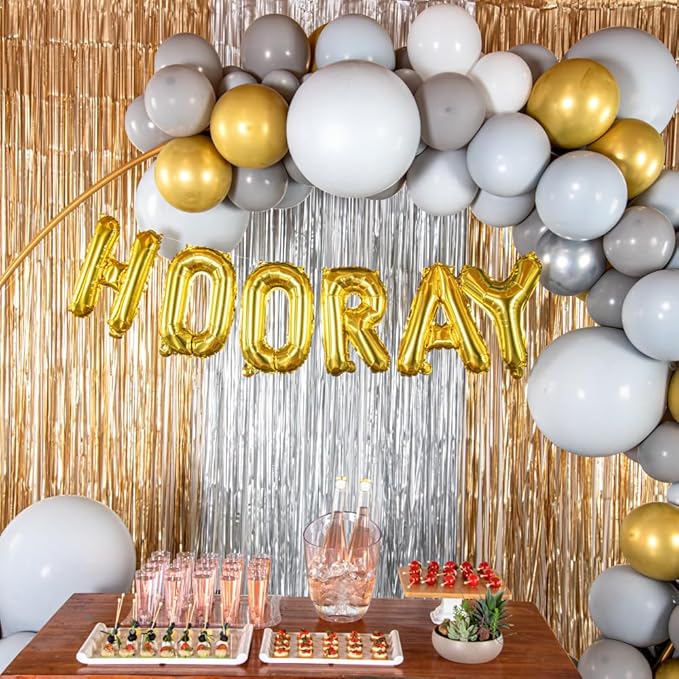 Restaurantware Balloonify 16 Inch Letter Balloon 1 Alphabet Party Balloon - Letter H Self-Sealing Gold Foil Mylar Balloon Hanging Film Decoration For Birthday Wedding Or Graduation