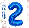 Smlpuame 40 Inch Navy Blue 2 Balloon for 2nd Birthday Party, Blue Two Number Balloon 12 21 22 Birthday Decorations for Boys Girls Men Women, Helium Giant Foil Number 2 Balloon