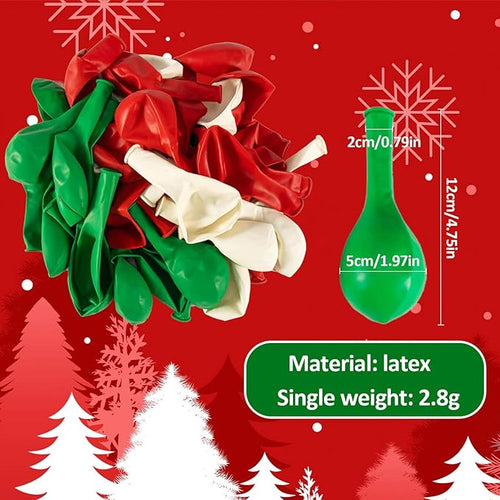 100PCS Christmas Balloons Garland Arch - MAQIHAN Xmas Red Green White Balloons Christmas Birthday Party Decorations Latex Balloons Globos Para Decoracion De Fiestas Tree Baloons Party Supplies 12 Inch