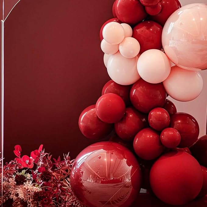 90pack Ruby Balloons Different Size 18/12/10/5 Inch Ruby Balloon Garland Arch Kit for Graduation, Wedding, Birthday, Princess Them, Valentine's Day, Anniversary Party Decorations