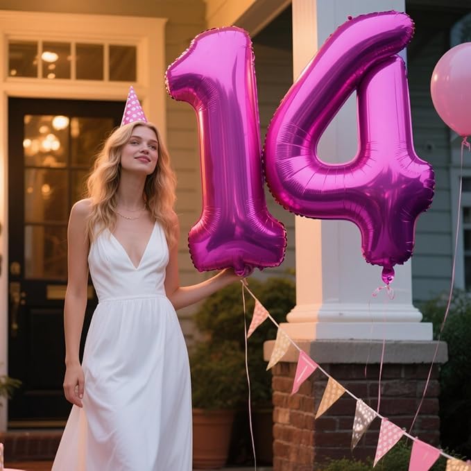 40 Inch Rose Purple Large Balloon Number 1 Balloon,Jumbo Mylar Foil Helium Balloon for 10 21 31 41 51 61 Birthday Digital Balloons for Birthday Party,Wedding Anniversary Party Decorations
