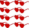 2/4/8/12/20 Pairs Heart Shaped Sunglasses Transparent Heart Glasses Rimless Trendy Eyewear for Valentines Party Favor