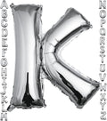 40 inch Silver Letter K Balloon, Big Size Alphabet Foil Mylar Helium Balloons for Birthday Party Celebration Wedding Anniversary Baby Shower Decorations Supplies Alphabet K