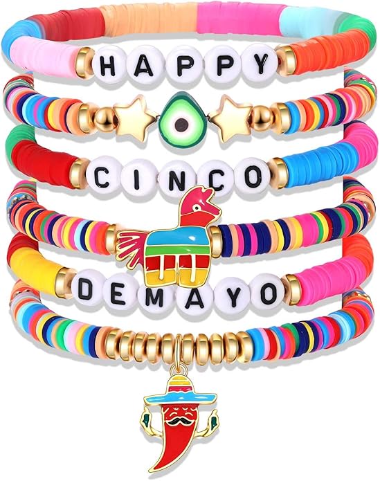 Surfer Heishi Bracelets for Women Stackable Rainbow Vinyl Disc Clay Beaded Stretch Bracelets Elastic Layering Friendship Bracelets Boho Summer Beach Jewelry