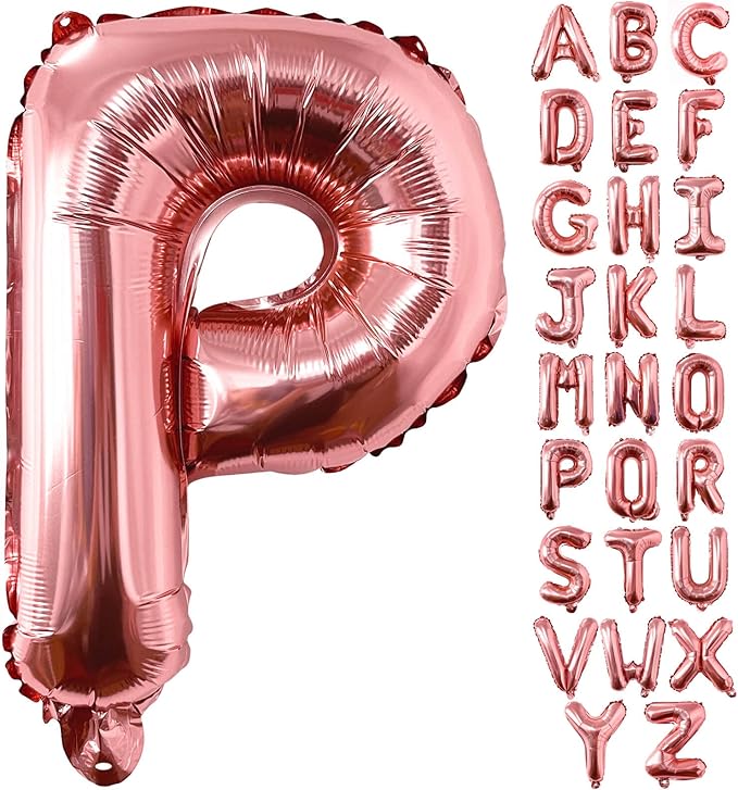 Lovoir 40 Inch Large Rose Gold Letter P Balloons Big Size Jumbo Mylar Foil Helium Balloon for Birthday Party Celebration Decorations Alphabet Rose Gold P