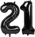 Black Number 21 Balloon 40 Inch, 21st Birthday Party Decorations for Children, Giant 21 Foil Balloon for Party Supplies