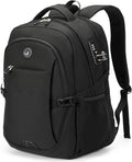 SHRRADOO Anti Theft Laptop Backpack Travel Backpacks with Combination Lock for Women Men High School College Backpack Computer Bag Fits 17 Inch Laptop,Grey