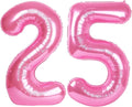 Pink 40 Inch Large Number 25 52 Birthday Balloon, 25 52 Birthday Decorations, Foil 25 52 Mylar Helium Numbers Balloons Girl Boy Anniversary Party Supplies