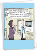 NobleWorks - 1 Humor Birthday Card with Envelope - Funny Cartoons for Birthday Greetings, Celebration Notecard - Squeaker Toy C2624BDG
