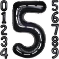 Race Car 40Inch Black 5 Balloon Number Large Helium Race Track 0-9 Giant Digital 5th Foil Mylar Big Party Number Balloons for Boy Birthday Car Theme Party Anniversary Graduation Decorations