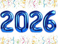 40 Inch 2026 Number Balloons, Dark Blue Number Balloons, New Years Decorations, 2026 Balloon for Graduation Happy New Year and 2 6 20 26 Birthday Parties