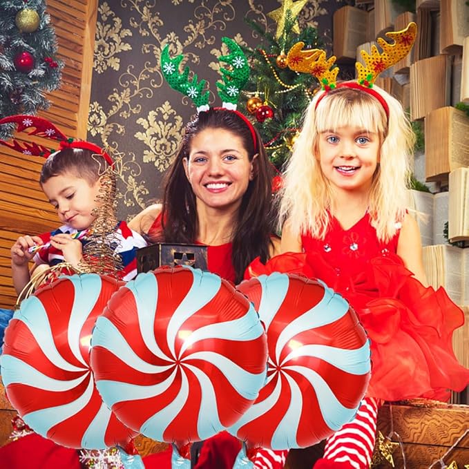 Candy Balloons Christmas Balloons Windmill Balloon Red Windmill Candy Balloon for Christmas Party Birthday Party Supplies Decorations Xmas New Year Party Decorations Ballons Party 3pcs