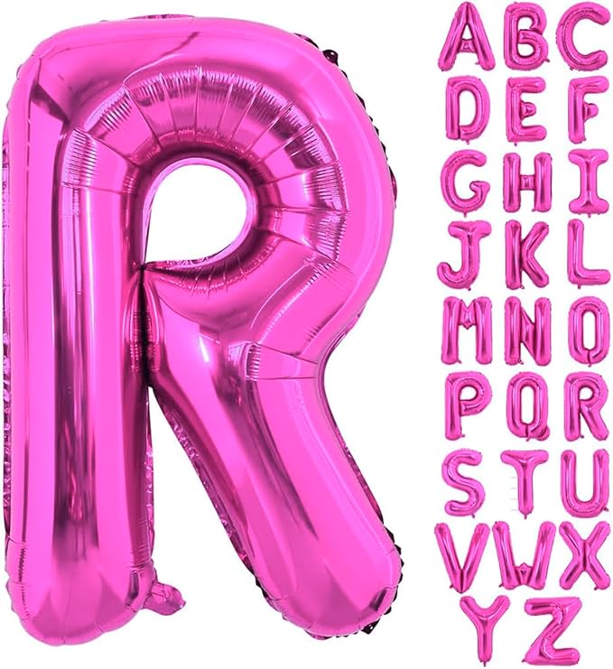 40 Inch Large Hot Pink Letter R Balloons Alphabet R Letter Balloons Foil Mylar Letter A Balloons for Birthday Party Anniversary New Year Graduation Wedding